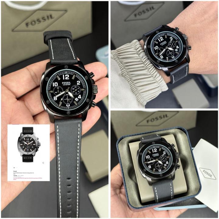 Fosil commuter leather premium watch
